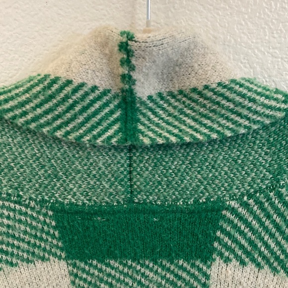 Anthropology RD style Plaid Green Coat lagenlook trendy academia large - Picture 6 of 7